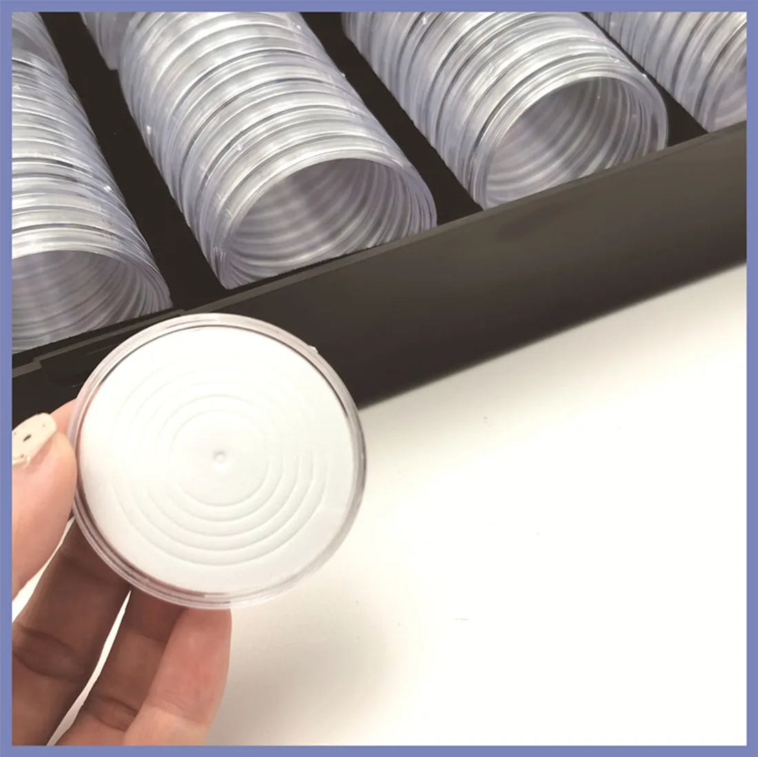 Adjustable 46mm coin small round box Commemorative coin collection box Coin protection box 100 collection boxes