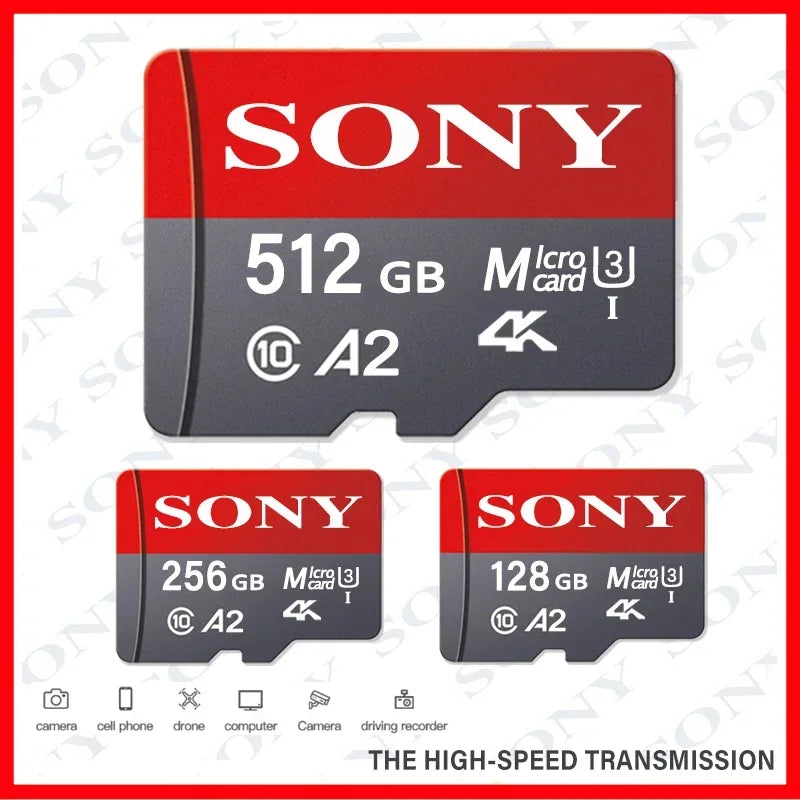 SONY Micro SD Card Memory Class 10 High Speed 1024GB 4K Ultra-HD Video A2 TF Flash Card MicroSD for Xiaomi Camera Phone Drone
