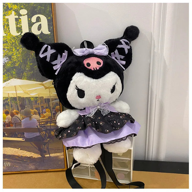 Wholesale Sanrio Plush Kuromi Backpack My Melody Backpack Shoulder Bag Kawaii Plush Toys Lolita Daypack Plushies Doll Girl Gift