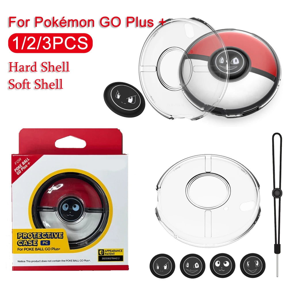 1-3pcs Silicone Protective Cover Hard/Soft Shell Case for Pokemon Go Plus Transparent Protector PC / TPU Sleeve Game Accessories