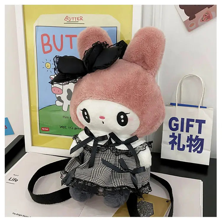 Wholesale Sanrio Plush Kuromi Backpack My Melody Backpack Shoulder Bag Kawaii Plush Toys Lolita Daypack Plushies Doll Girl Gift