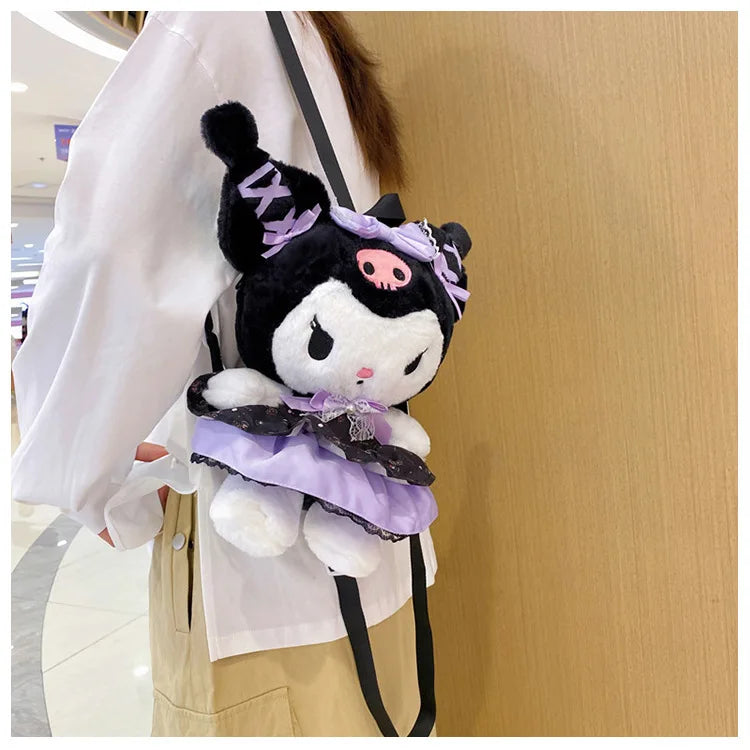 Wholesale Sanrio Plush Kuromi Backpack My Melody Backpack Shoulder Bag Kawaii Plush Toys Lolita Daypack Plushies Doll Girl Gift