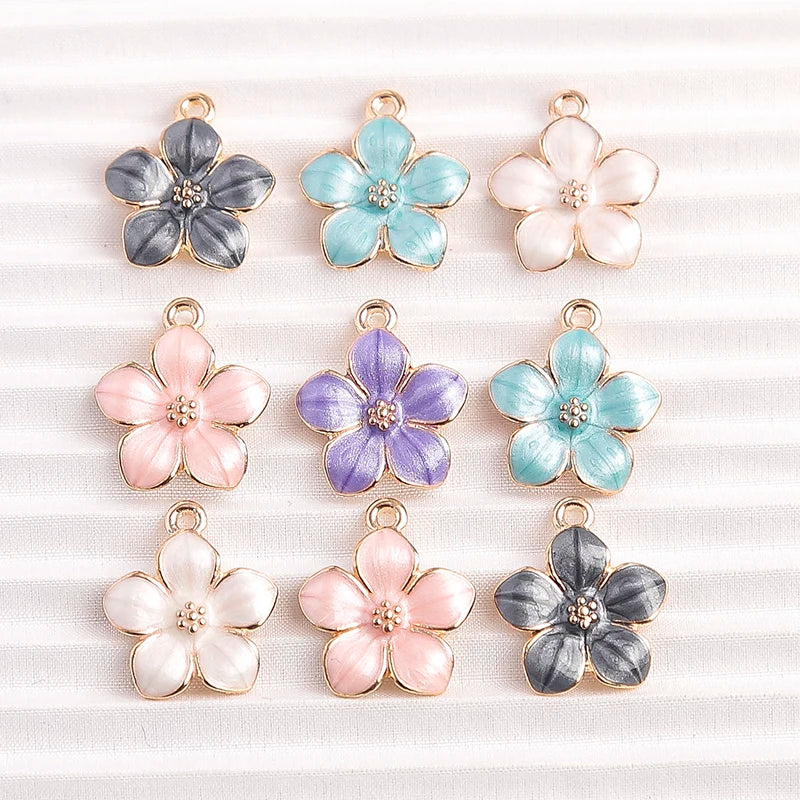 10pcs Cute Plant Charms Enamel Flower Tree Cactus Charms for Jewelry Making DIY Pendants Necklaces Drop Earrings Crafts Supplies