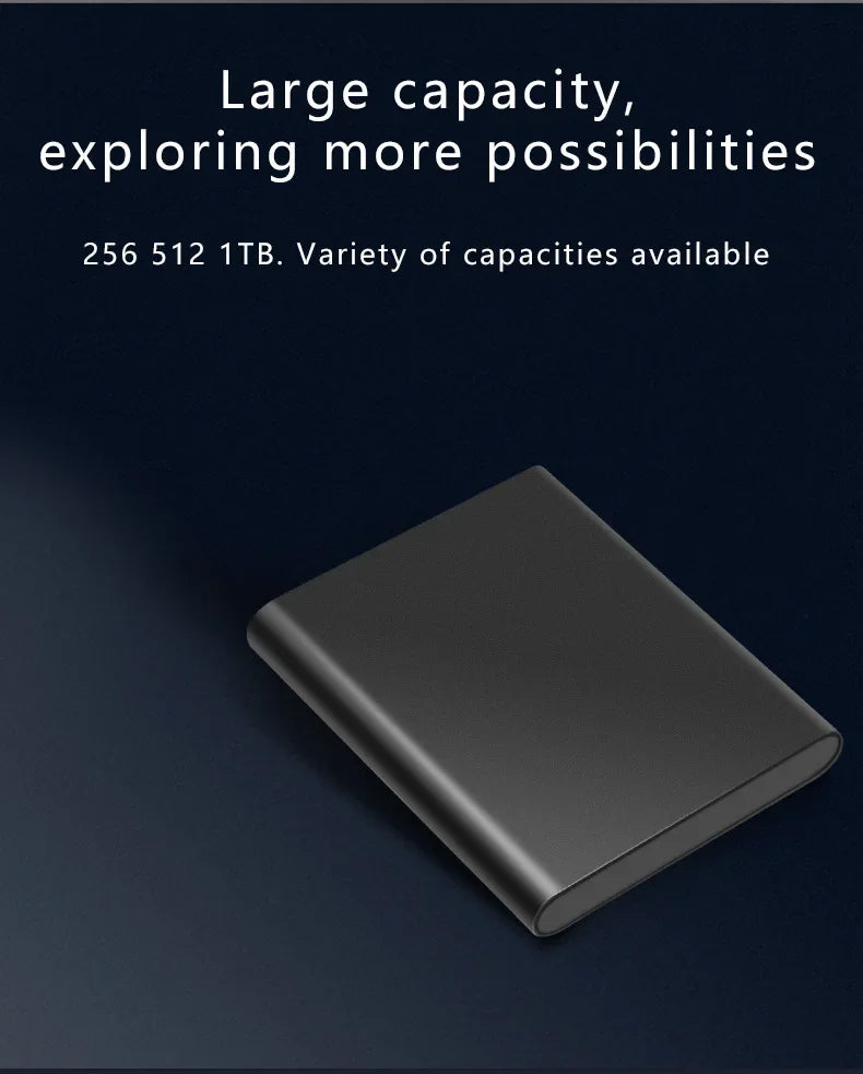 Portable SSD 1TB External Hard Drive High-speed Mobile Solid State Drive External Storage Decives Hard Disks for PC/ Mac