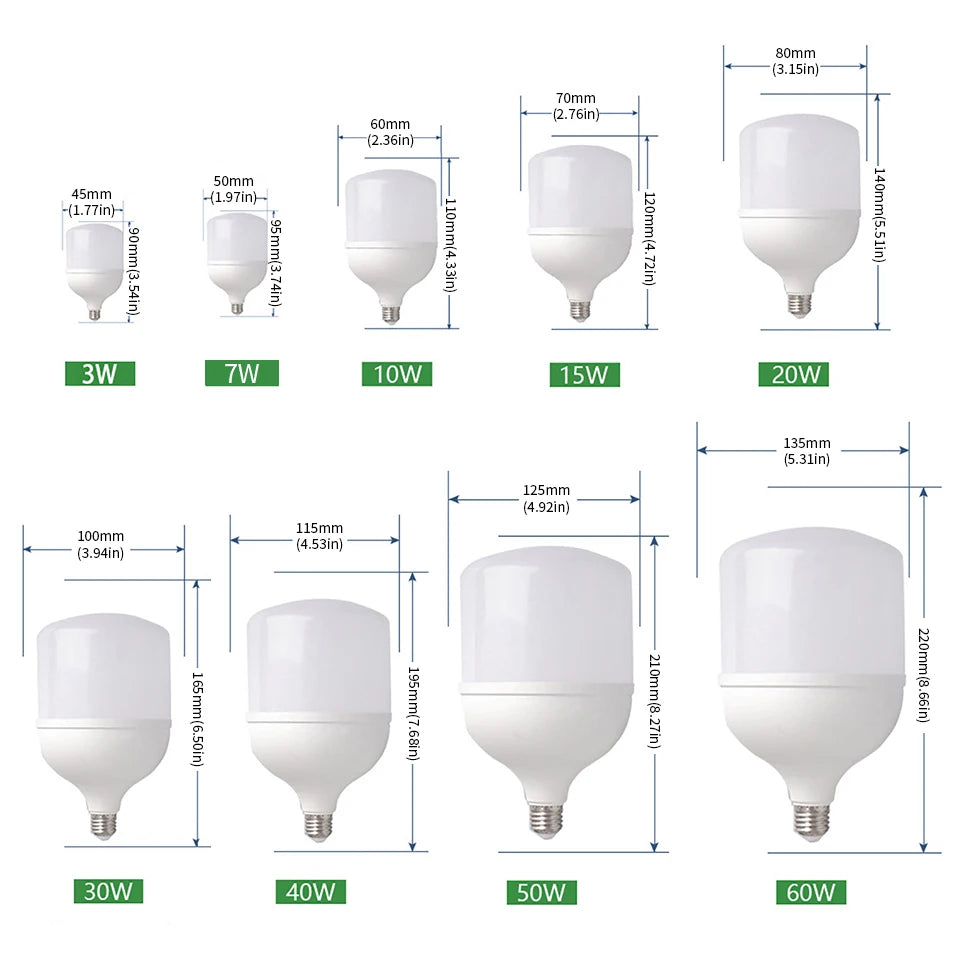 2-5pcs LED Bulb AC 220V E27 LED lamp 60W 50W 40W 30W 20W 15W 10W 7W 3W Lampada LED Light Bombilla Spotlight Lighting Lamp