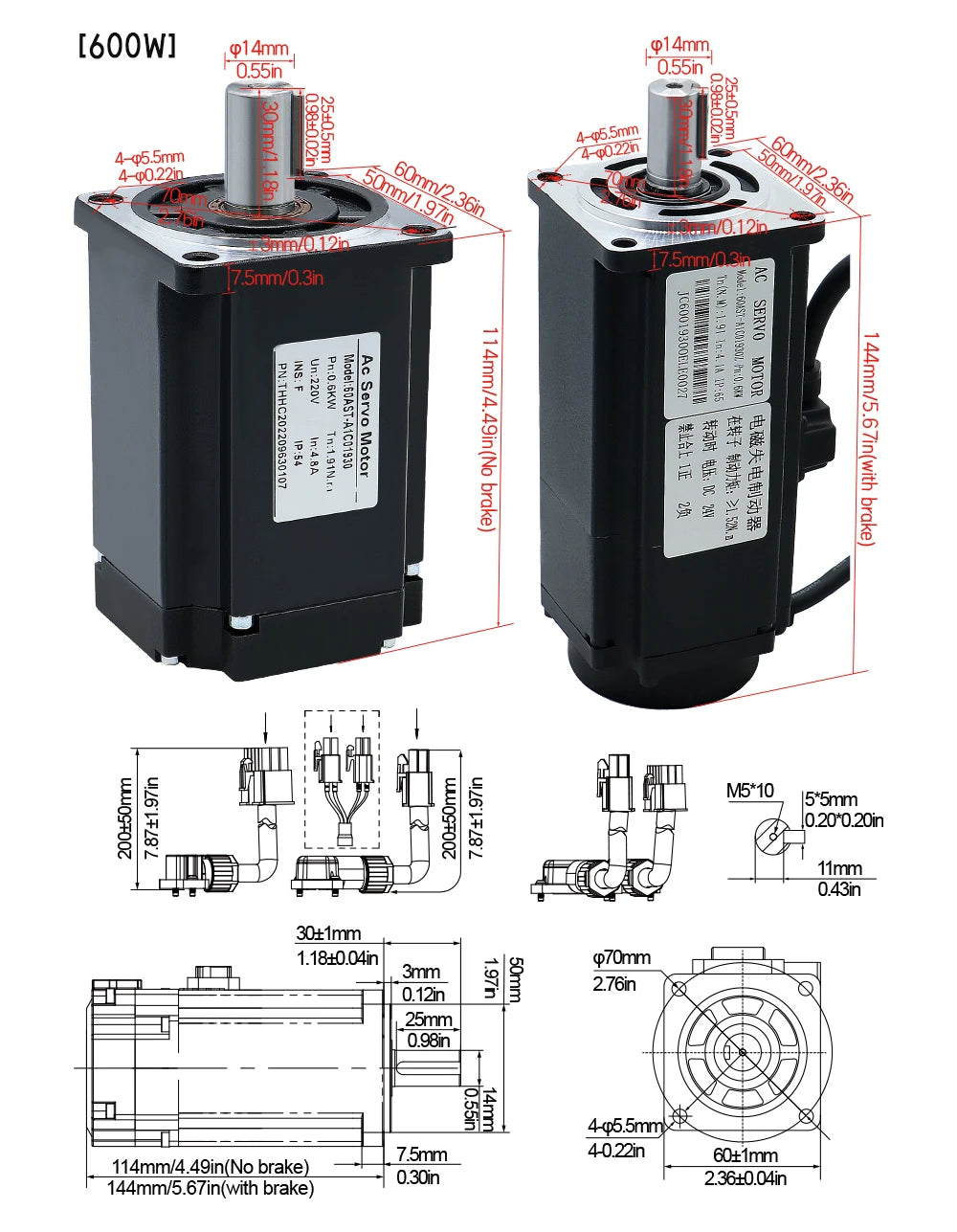 Brazil Shipped 400w 600w 750w 1000w Servo Motor 2500RPM 220V 110V + Servo Driver 3M Cables For CNC Support Pulse -10-10v Analog