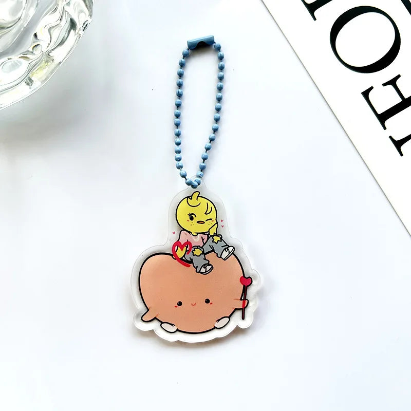 Kpop Group Keychain Toys Cartoon Animal Doll Rabbit Fox Dog Key Chain Pendant Kids Adults Fans Accessories Gift