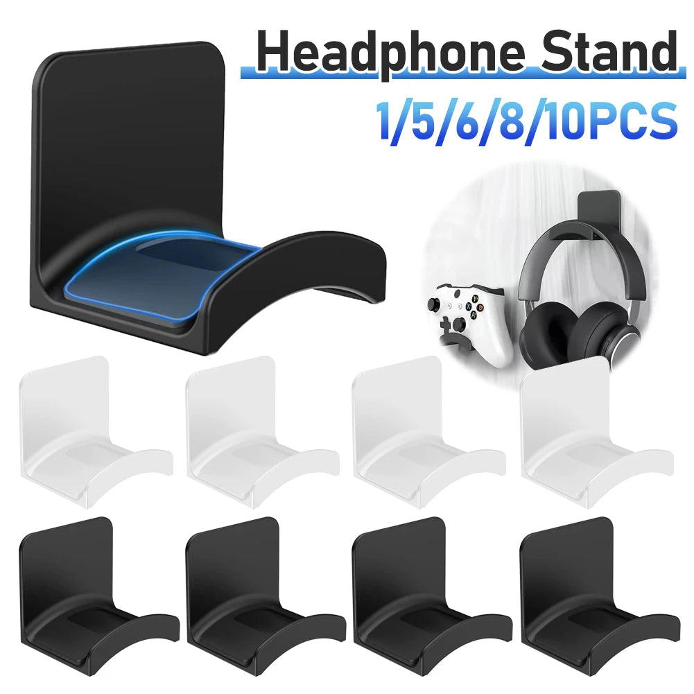 Universal Headphone Stand Adhesive Headphone Hanger Headphone Holder for Easy Damage-Free Wall Desk Or PC Mounting