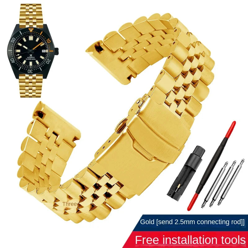 Solid stainless wristband for Seiko steel Wrist strap abalone turtle SRPE99K1 srpa21 srp777 srpc25 men's metal watchband 22mm