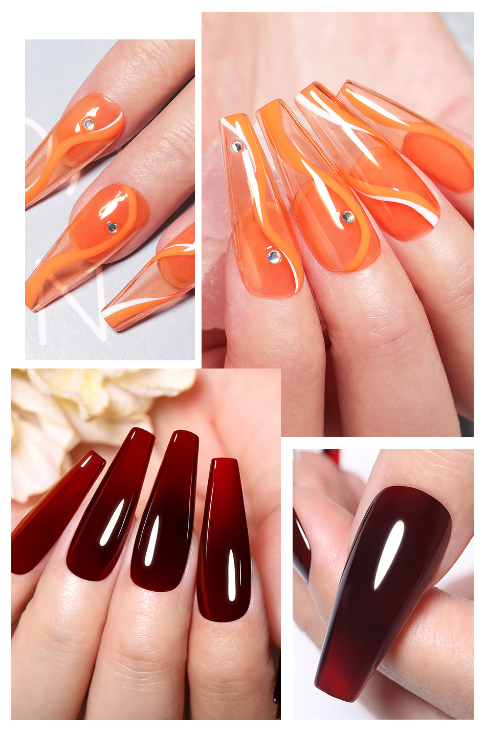 BORN PRETTY 15ML Jelly Purple Nail Gel Polish Transparent Colorful Translucent Pink Semi Permanent Soak Off Nail Art Gel Varnish