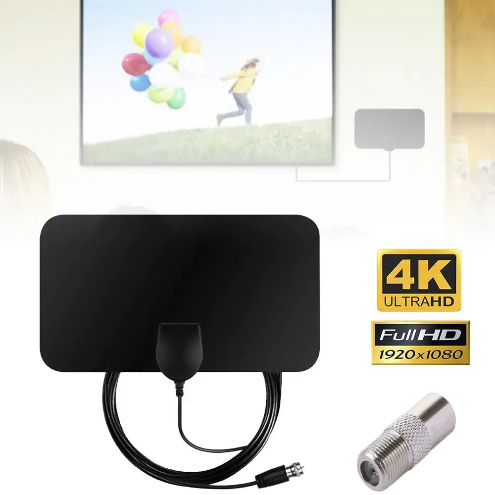 High Quality 4K High Gain HD TV DTV Box Digital TV Antenna 980 Miles Booster Active Indoor Aerial HD Flat Design