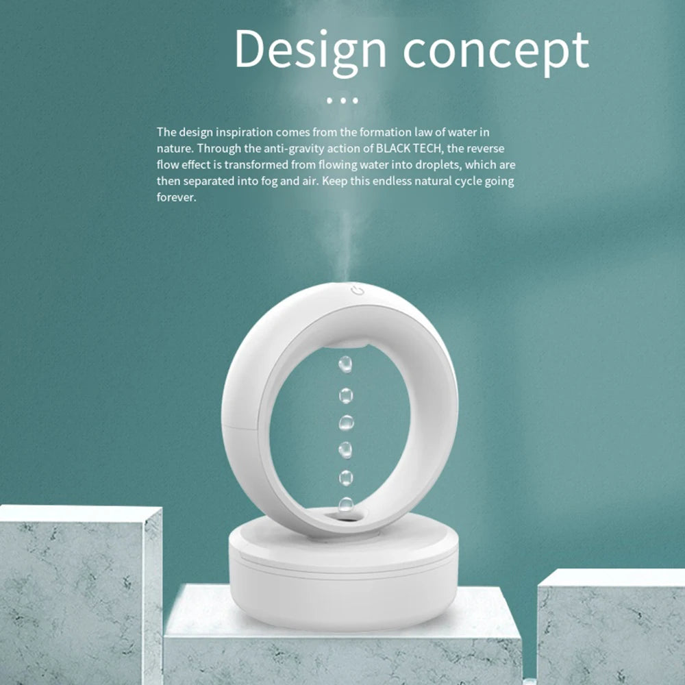 680ML Perfume Anti Gravity Humidifiers Portable Mini USB Aroma Diffuser Essential Oils Water Drop Air Purifier For Home Bedroom