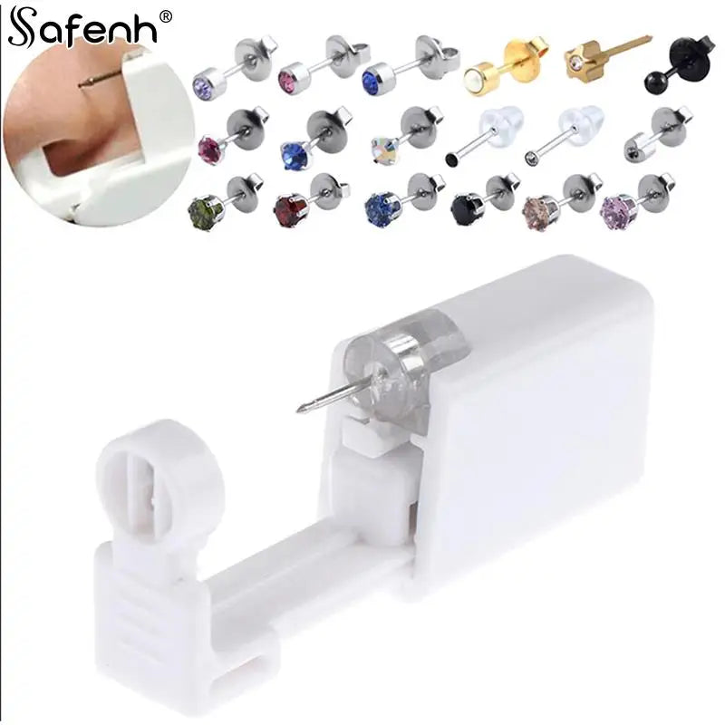 New Earring Star Disposable No Pain Safe Sterile Ear Stud Piercing Gun Kit Nose Stud Piercing Tool Kit Build In Steel Stud