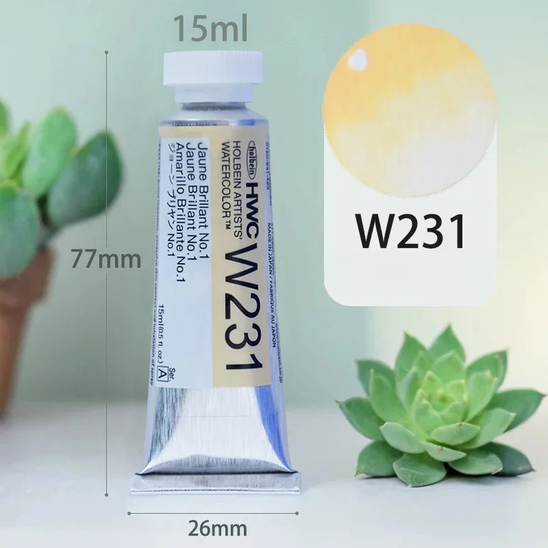 15ml Holbein Liquid Tube Packaging Watercolor Pigment Art Students Outdoor Sketch Speciality Painting Colored Fill Materials