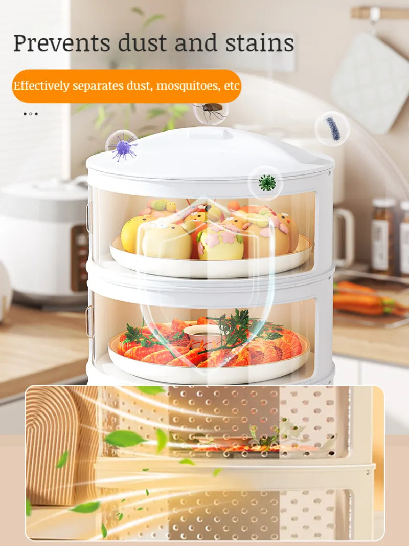 Household thermal dish cover Multilayer storage box leftovers dustproof table folding dish cover