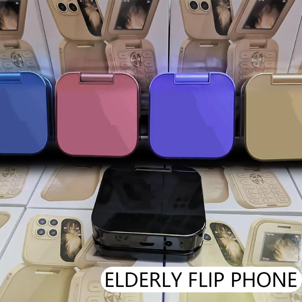 Small Foldable Mobile Phone Auto Call Record Speed Dial Dual SIM Card High Definition Rear Camera Flip Telephones Cellphones