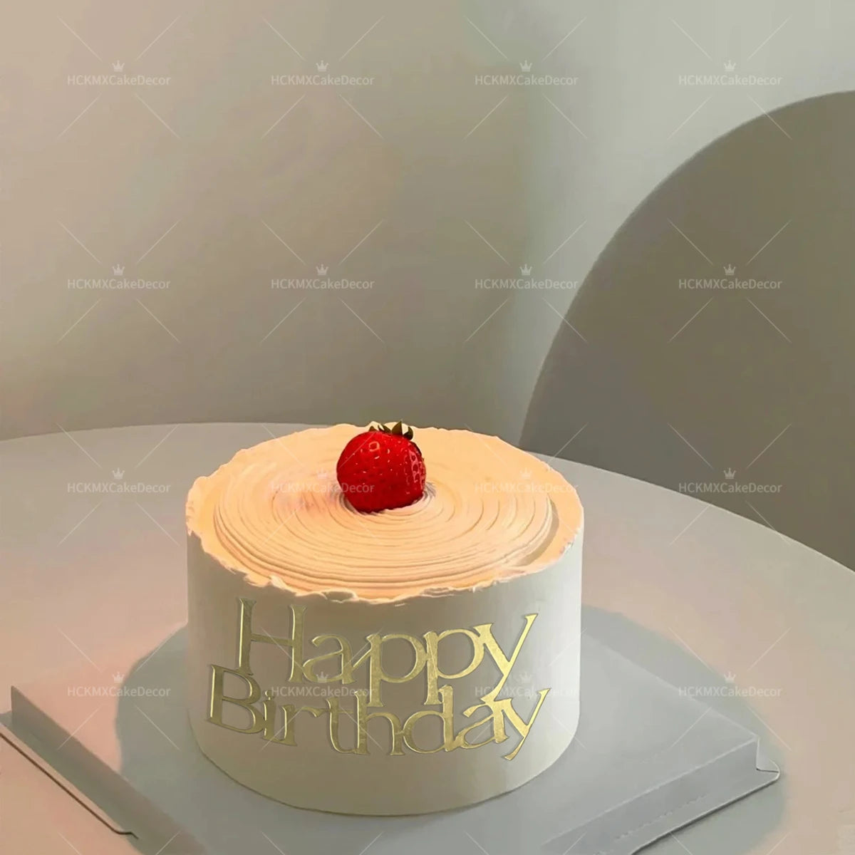 3PCS Happy Birthday Cake Topper Simple Lines Acrylic Gold Silver Black Dessert Toppers for Birthday Party Cake Decorations