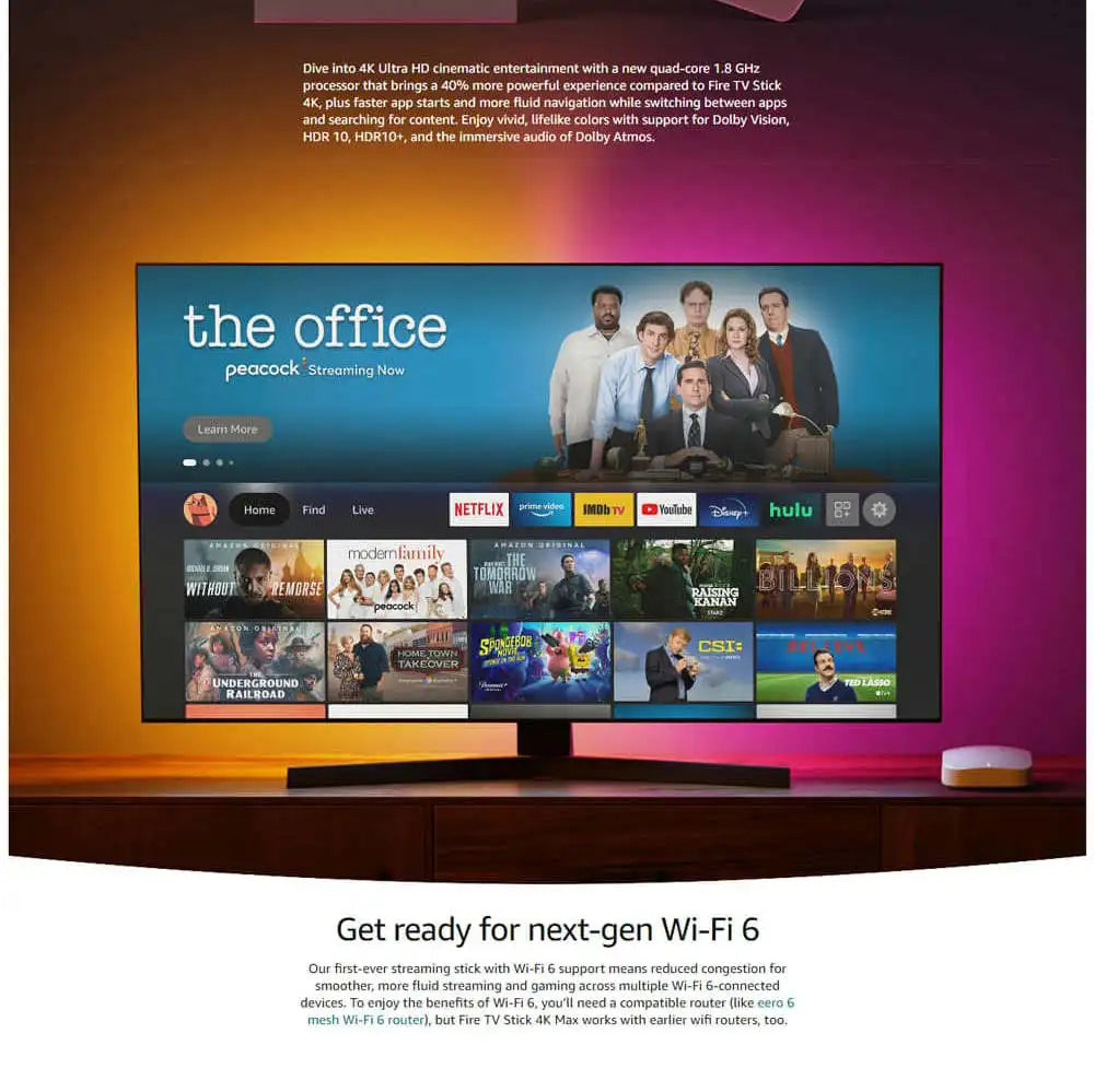 Fire TV Stick 4K Max with Alexa Voice Control 4K Streaming Quality TV Free Live TV Stick