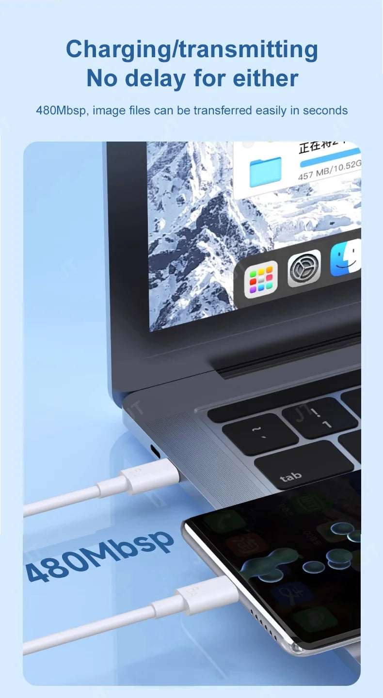 66W 6A Fast Charging USB Type C Cable For  Xiaomi 13 Huawei  P30 Notebook Dual USB C Fast Charger Cable Data Cables