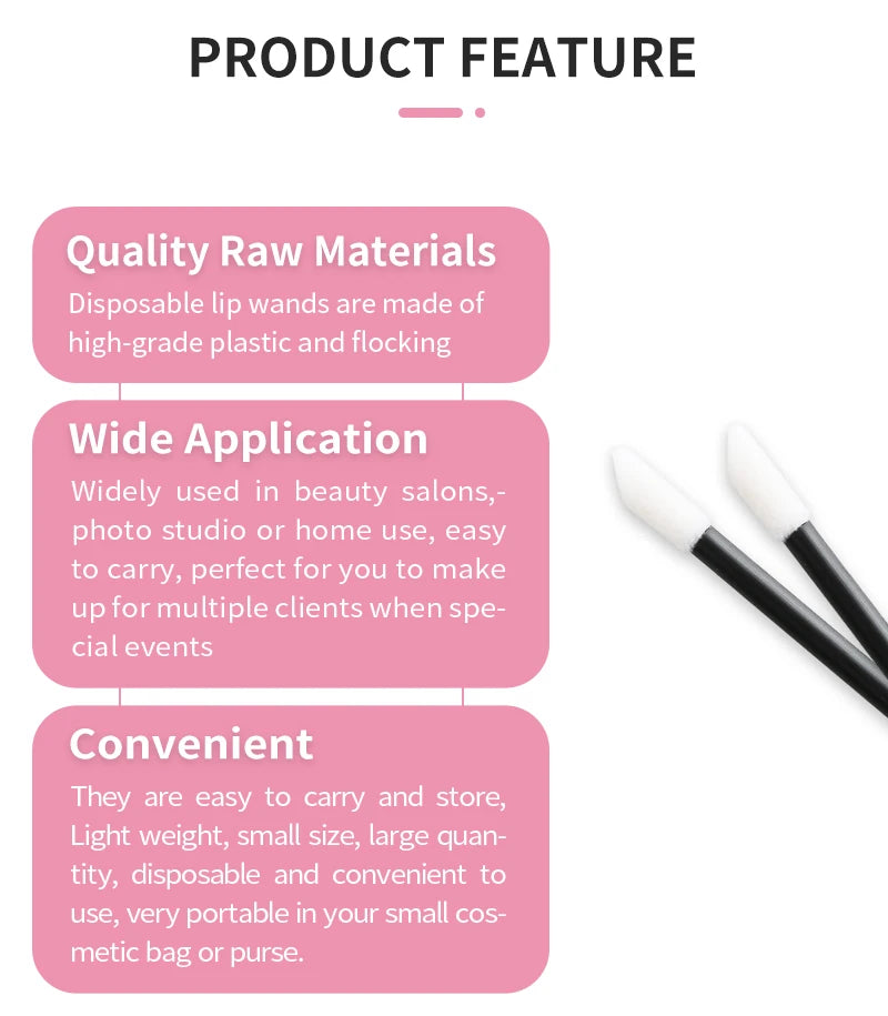 50Pcs Disposable Lip Brush Eyelash Makeups Microbrush Lash Extension Mascara Applicator Lipstick Wands Set Cosmetic Makeup Tools