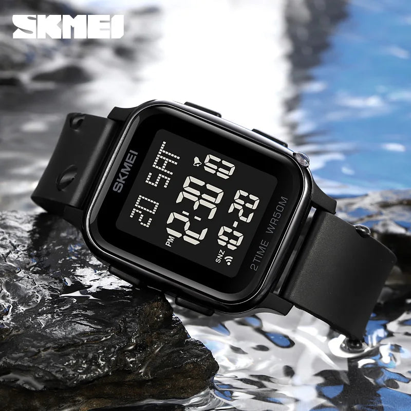 SKMEI 1858 Sports Watch for Men Waterproof Countdown Electronic LED Display Digital Wristwatches Mens Clock Reloj Hombre 1859