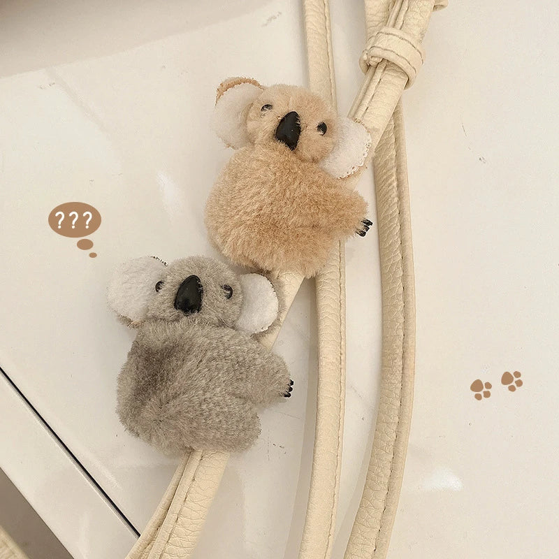 Fluffy Koala Bear Hair Claws Clip Korean Cute Plush Cartoon Animal Side Bangs Clip Hairpins Lady Girls Headwear Hair Accessories