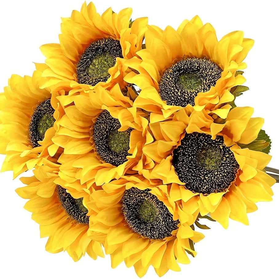 6pcs Artificial Flowers Sunflower Decorative Bouquet Silk Flowers for Party Table Decoration Fake Flowers Wedding Home Decor