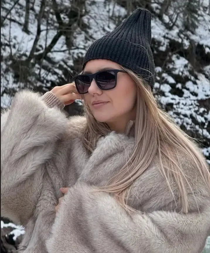 2024 Autumn Winter New Fashion Gradient Fluffy Fur Coat Women High Street Luxury Faux Fox Fur Jacket Female Overcoats