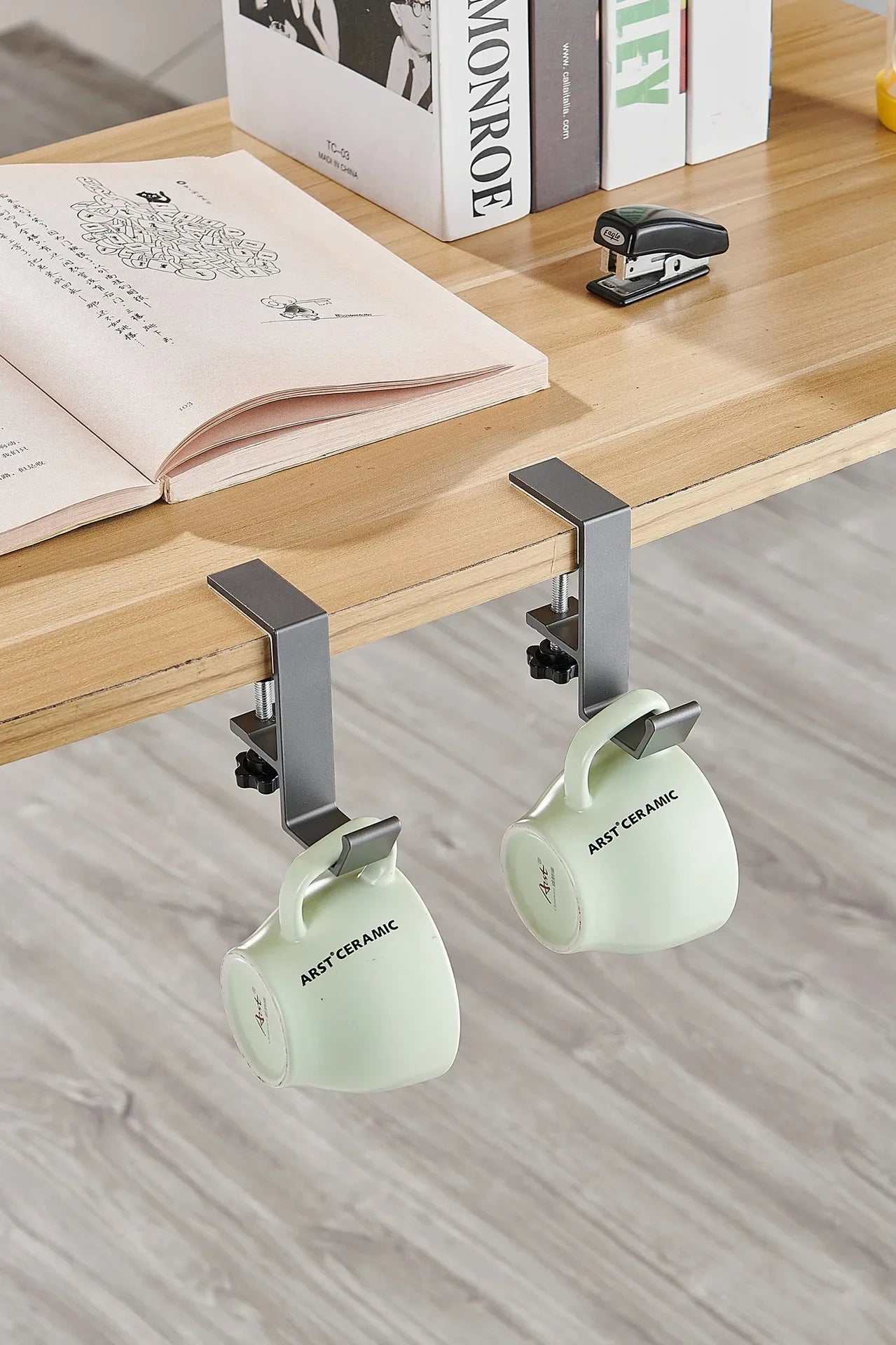 1pc Adjustable Desk Edge Hook Without Punching Office Desktop Edge Hanging Bag Hook Student Backpack Headphone Hanging Hook