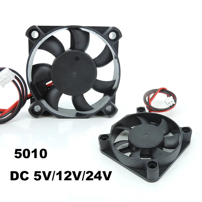 DC 5010 5V/12V/24V Computer CPU Cooler Mini Cooling Fan 50MM Small Exhaust Fan for 3D Printer 2 pin 50x50x10mm A7