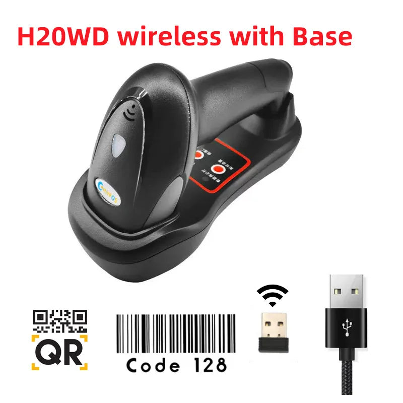1D/2D  Supermarket Handhel  Barcode Bar  Code Scanner  Reader QR   PDF417 Bluetooth 2.4G Wireless &Wired USB Platform