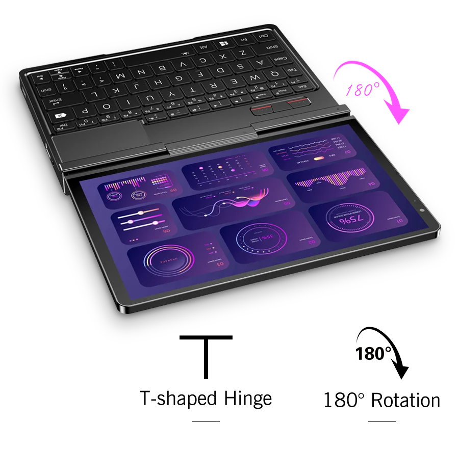 GPD Pocket 4 Mini Laptop 8.8-inch AMD AI 9 HX 370 64GB RAM Portable Mini PC 2TB NVMe flipped 180° business Laptop Computer