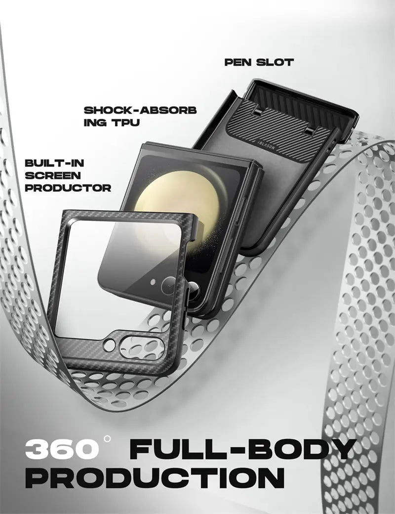 I-BLASON For Samsung Galaxy Z Flip 5 Case 5G (2023) Journey Full-Body Rugged Case with Built-in Screen Protector & Kickstand