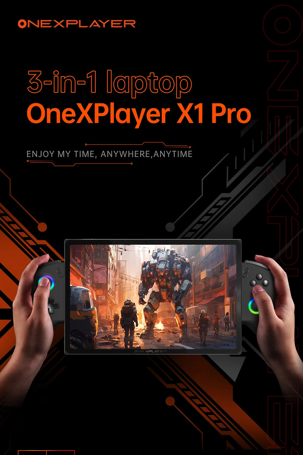 OneXPlayer X1 PRO AMD Ryzen AI 9 HX370 /8840U Laptop Tablet 3 IN 1 PC Game Console 10.95" Windows Handheld Controllers Computer