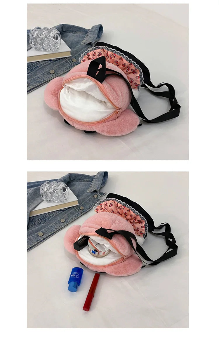 Wholesale Sanrio Plush Kuromi Backpack My Melody Backpack Shoulder Bag Kawaii Plush Toys Lolita Daypack Plushies Doll Girl Gift