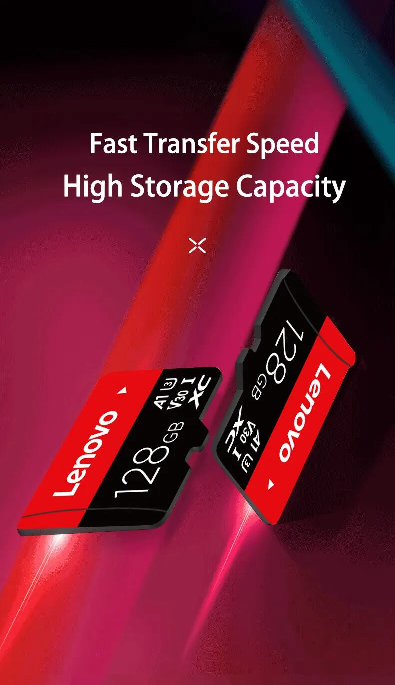 Lenovo Select Micro SD Memory Card, 256GB MicroSDXC 130MB/s Full HD and 4K UHD, UHS-I, U3, A2, V30, for cameras/automotive