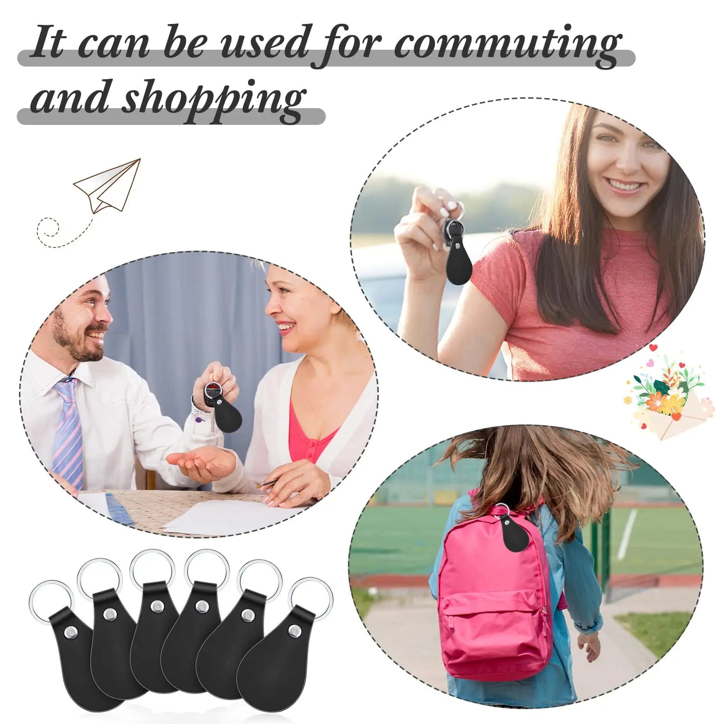 10Pcs/Set PU Leather Key Fobs Blanks Leather Key Fob Kit DIY Craft With Rivets Key Rings For Keychain Making Leather