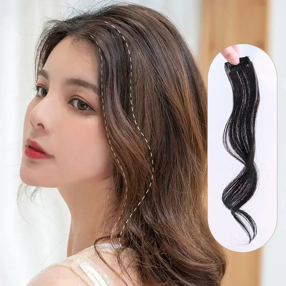 Synthetic Hair Bangs Side Fringe for Women 3D Middle Part False Bangs Clip-in Extensions Invisible Hairpieces Natural Bangs
