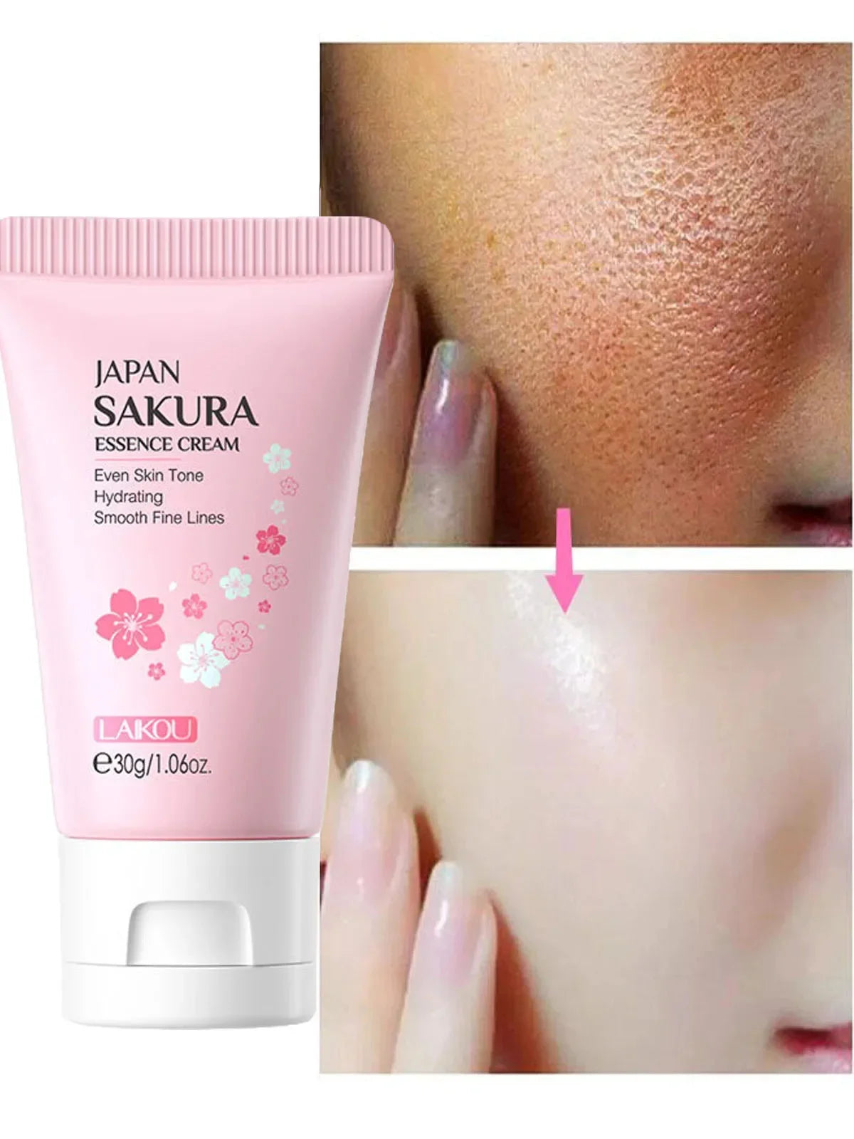 Sakura Whitening Essence Face Cream Anti-Aging Moisturizer Wrinkle Remover Remove Dark Spots Shrink Pore Brighten Glow Skin Care