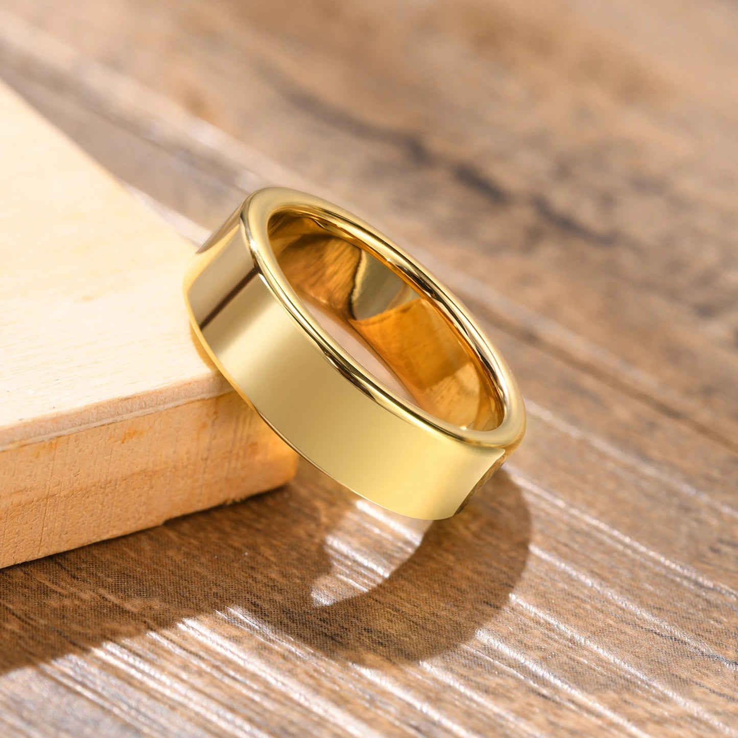 Basic 2/4/6 MM Wide Wedding Couple Ring for Women Men, PVD Gold Color Tungsten Carbide Finger Bands Jewelry