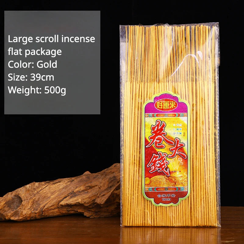Stick Incense Golden Roll Money Handmade Smoke-free Bamboo Incense Indoor Office Purify Air/an Incense Help Sleep Natural Aroma