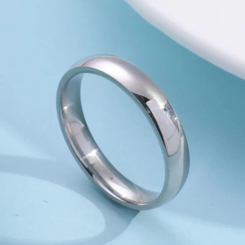 Fashion Simple Smooth Stainless Steel Ring for Women and Men Classic Couple Rings Wedding Engagement Jewelry