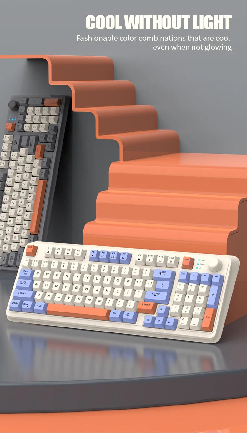 Russian Wireless Keyboard With Russian Layout Spanish Arabic Korean Keyboard Mouse Kit Bluetooth RGB Backlight Volume Knob K94