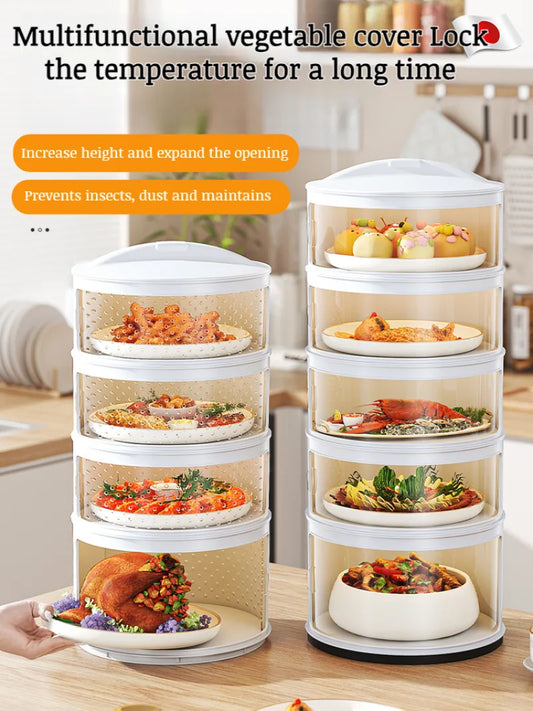 Household thermal dish cover Multilayer storage box leftovers dustproof table folding dish cover