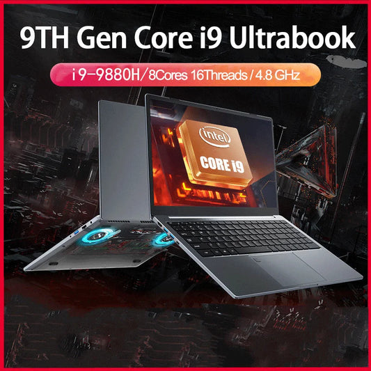 15.6 Inch Laptop Intel Core i9-12900H/i9-10885H Windows 11 Por 2*DDR4 2*M.2 SSD Ultrabook Computer Fingerprint Unlock WIFI5 BT