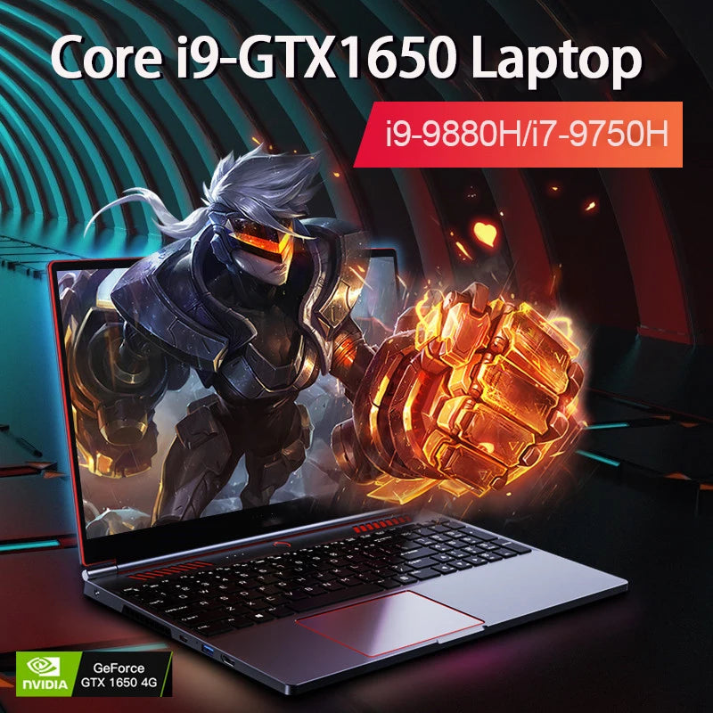16.1 Inch Gaming Laptop Computer RTX4050 6G Intel Core i9-13900H i9-10885H windows11 RAM Max 64GB DDR4 2*M.2 NVME 4TB SSD WiFi