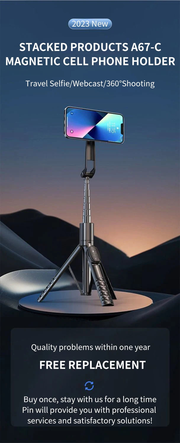 Xiaomi Magnetic Selfie Stick 1.24M Wireles Folding Telescopic Tripod for Android IPhone Smartphone with Remote Control