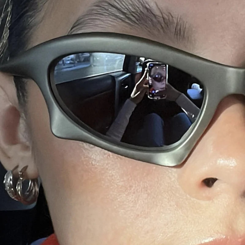 Vintage Steampunk Sunglasses Men Women Fashion Punk Irregular Y2K Mirror Shades Rideing Eyeglasses Eyewear Sun Glassses UV400