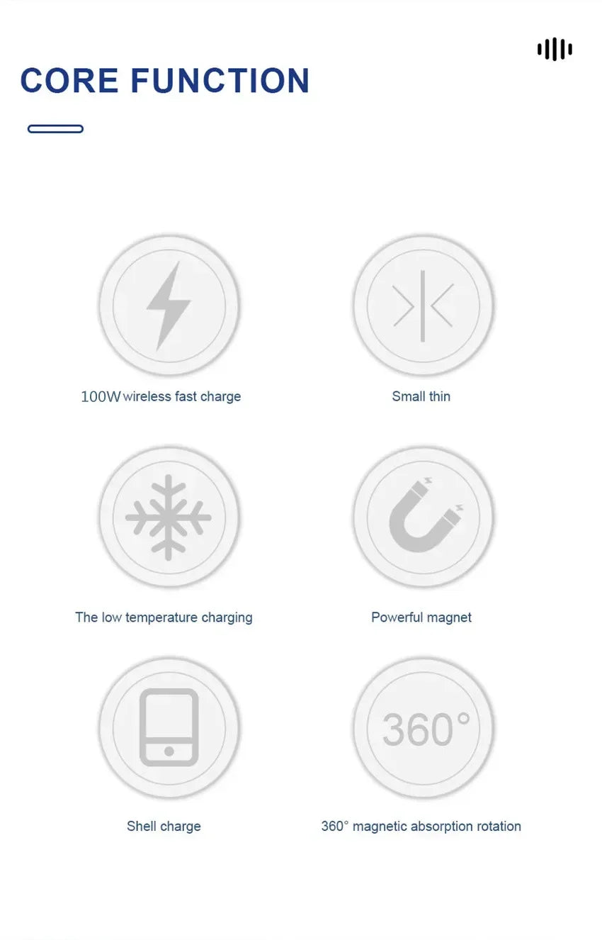 100W Magnetic Wireless Charger Pad For iPhone 16 15 14 13 12 Pro Max Mini Induction Fast Wireless Charging Dock Station Charger