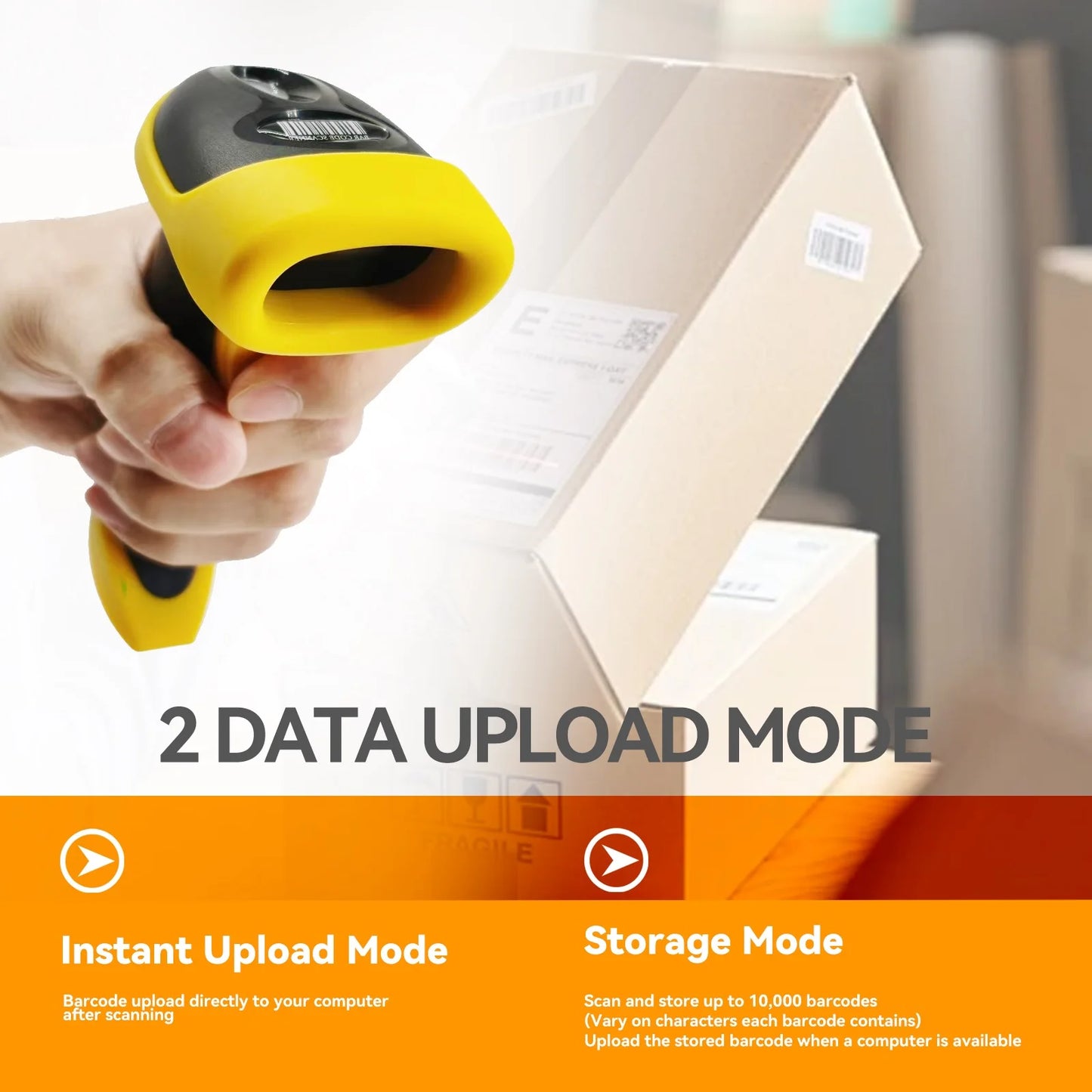 2D 1D Barcode Scanner Wired/2.4G Wireless/Bluetooth Bar Code Reader Handheld Portable Scanning For Supermarket Logistics Product